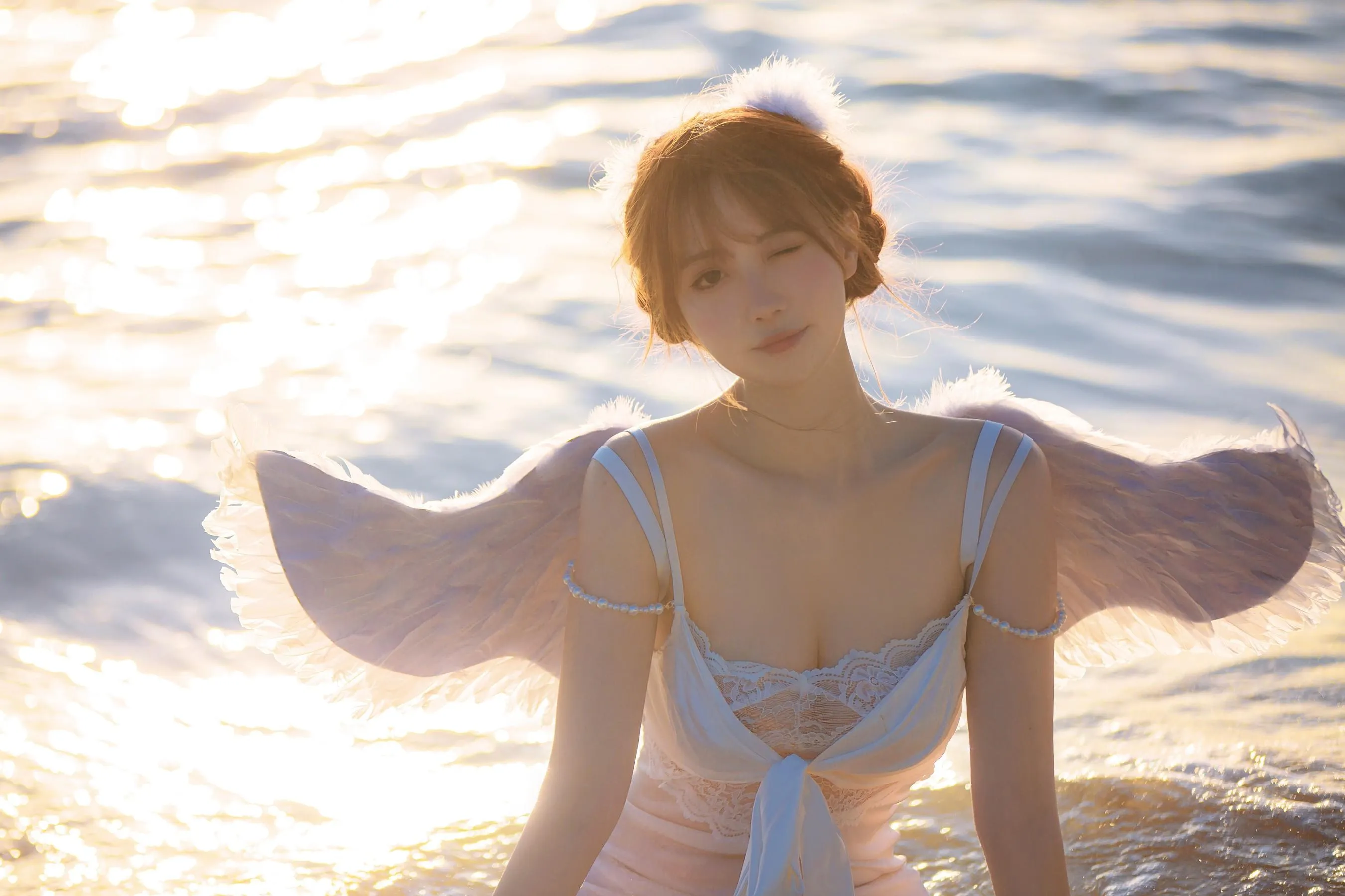 念雪ww – NO.35 海边神明少女 [50P]插图4
